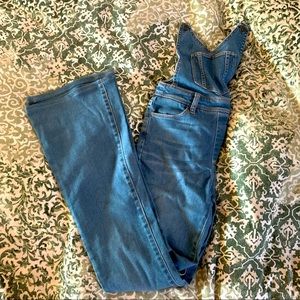 Jean Overall Flare Leg Jumpsuit